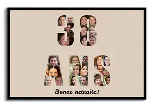 Poster personnalisé retraite - 38 ans de photos et vœux