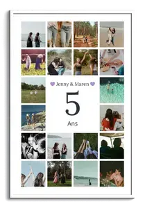 Créez votre collage photo chiffre 5 – 5 ans: noces de bois, couple, anniversaire