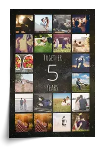 5-Year Photo Number Collage – Personalize for anniversary, 5th birthday, sobriety 5-Year Photo Number Collage – Personalize for anniversary, 5th birthday, sobriety