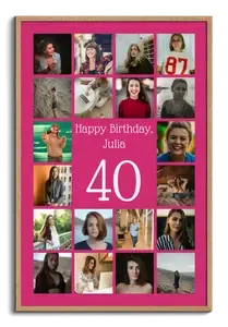 40th Photo Collage Poster - Create your custom gift for 40th birthday, anniversary, work