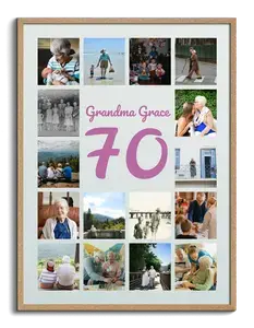 70th Number Photo Collage - Design your personalized 70th Birthday or Anniversary gift