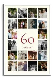 Custom 60 Number Photo Collage - Design yours now for 60th birthday & anniversary