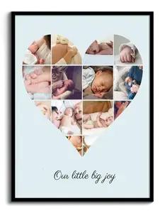 Create Your Heart Collage with Baby Photos - Perfect Gift for Birth or Baptism