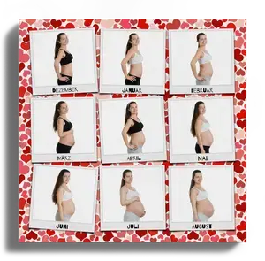 Create Your Custom Pregnancy Belly Collage - 9 Month Polaroid Style