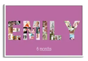 Create a Photo Name Collage for Baby's 6-Month Milestone - Customize Yours Now!