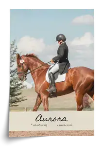 Create a Memorial Poster for Your Horse – Photo, Name & Dates