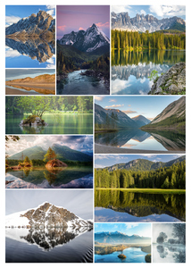 Landscape Photo Collage Print - Design Yours: Beaches, Sunsets, Lakes & Snowy Peaks