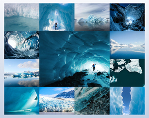 Design Your Nature Photo Collage Premium Print: Desert Dunes, Glaciers & Ice Caves