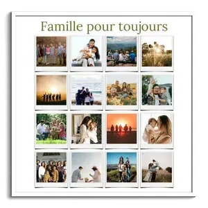 Collage photo famille Polaroid personnalisé - créez et légendez chaque photo et le collage