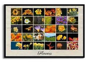Grid Photo Collage Poster – Design your own with flower photos & custom text