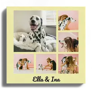 "Create Your Stylish Dog Photo Collage with Personalized Text"