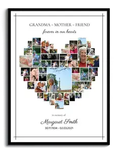 Create a Heart-Shaped Memorial Photo Collage for a Loved One