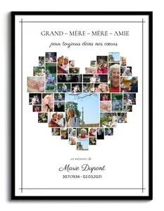 Création Collage Souvenir Cœur : Hommage Personnalisée pour Événements Commemoratifs