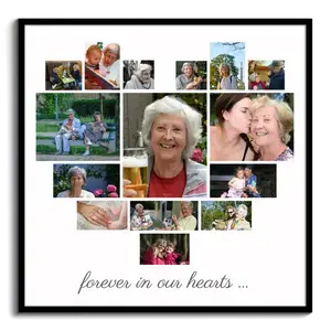 Create a Heart-Shaped Memorial Photo Collage: "Forever in My Heart"