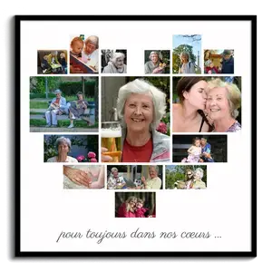 Collage Coeur de Souvenir Personnalisé - Pour Toujours dans Nos Cœurs