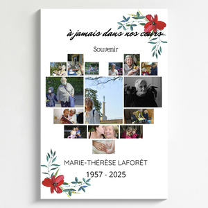 Collage Souvenir Cœur: 15 Photos, Texte Personnalisés pour Hommage Émotionnel Collage Souvenir Cœur: 15 Photos, Texte Personnalisés pour Hommage Émotionnel