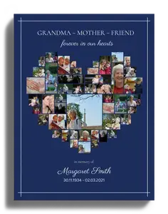 Create a Memorial Heart Collage Canvas - Personalize for Loved Ones
