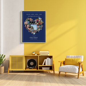 Collage Souvenir Cœur Hommage sur Toile Premium - Personnalisable Collage Souvenir Cœur Hommage sur Toile Premium - Personnalisable