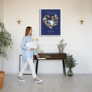 Collage Souvenir Cœur Hommage sur Toile Premium - Personnalisable Collage Souvenir Cœur Hommage sur Toile Premium - Personnalisable