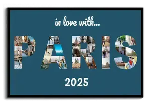 Paris Photo Letter Collage on Canvas – Create your custom travel wall art