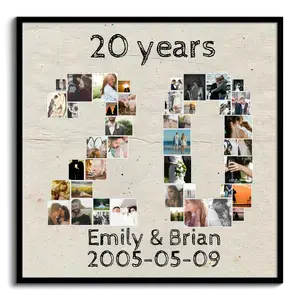 Create a Custom '20' Photo Collage for Birthdays & Anniversaries - Unique Gift