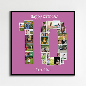 Custom Number Photo Collage Poster – Personalize Your Milestone Gift Custom Number Photo Collage Poster – Personalize Your Milestone Gift