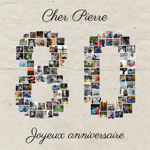 Créez une Collage Photo «80» unique pour anniversaire ou amitié Créez une Collage Photo «80» unique pour anniversaire ou amitié