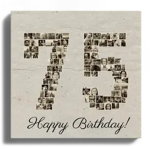 Create Your Own Sepia 75th Birthday Photo Collage – Personalize Now!