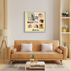 "Create Your Stylish Dog Photo Collage with Personalized Text"