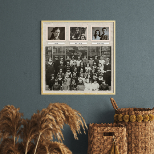 Fotoposter im Retrostil - Collage „Klassenfoto“ als Poster bestellen.