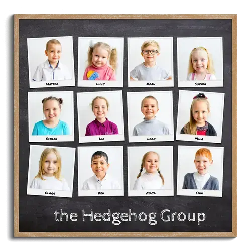 Photo collage farewell gift kindergarten group photo polaroid with children names