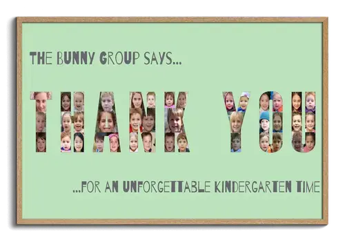 We say THANK YOU as photo collage with text
