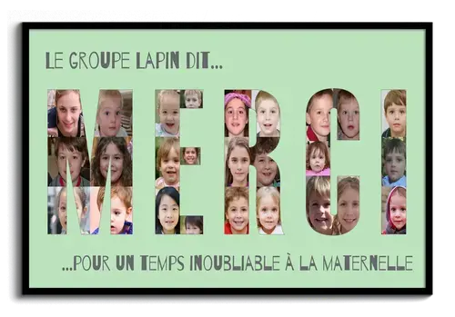Nous disons MERCI en photomontage avec texte