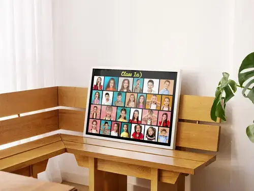 Colorful Class or Kindergarten Group Photo