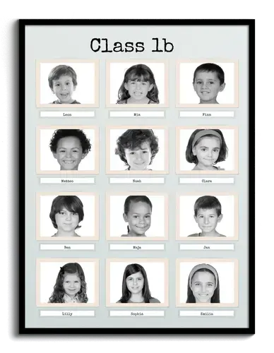 photos of all students in class with names labeled as collage easily created