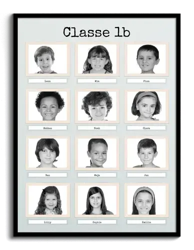 Photos de classe des eleves avec noms en collage facilement cree