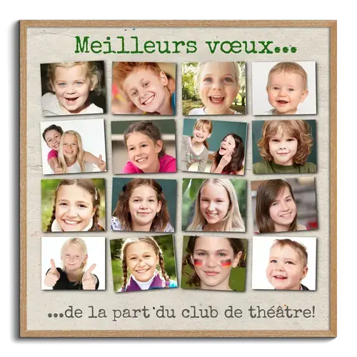 Photo de groupe avec photos d enfants en collage creer cadeau adieu enseignant