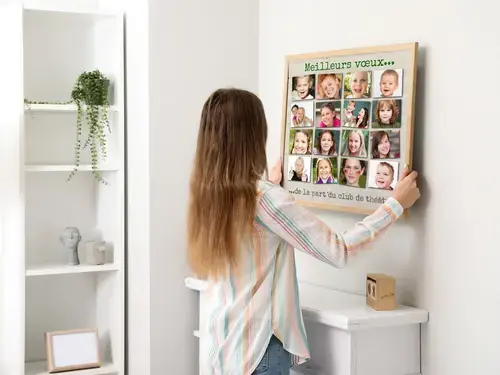 Collage scolaire créative - 16 photos, message inclus