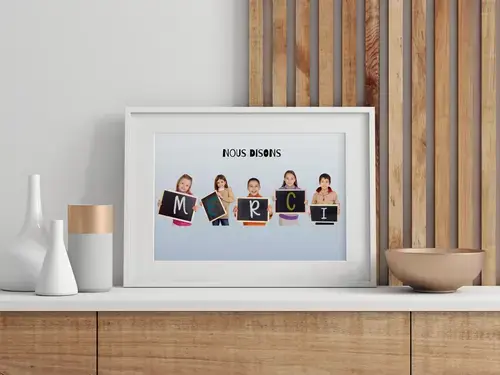 Collage Merci école personnalisée