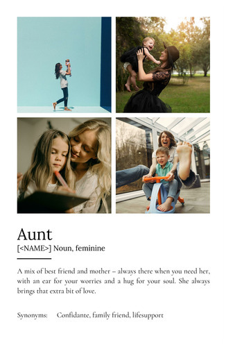 Create Your Own Aunt Definition Poster - Personalized Gift with Photos