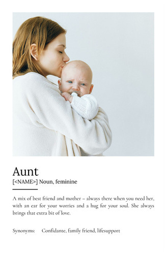 Create Your Own Aunt Definition Poster - Personalized Gift with Photos