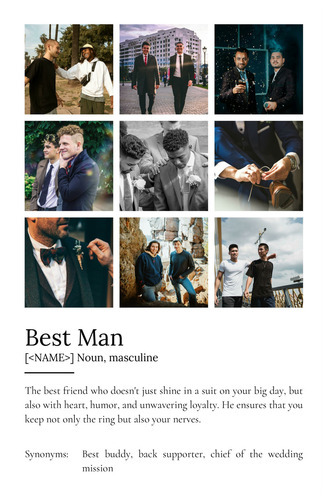 Create Your Own Best Man Definition Poster - Personalized Photo Gift