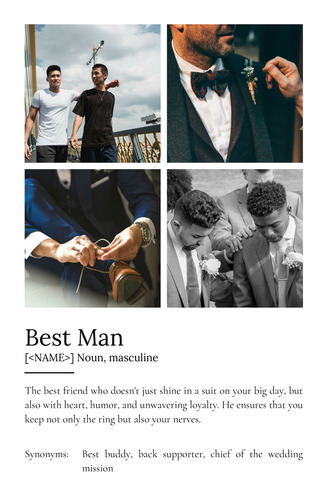 Create Your Own Best Man Definition Poster - Personalized Photo Gift