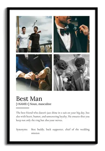 Create Your Own Best Man Definition Poster - Personalized Photo Gift