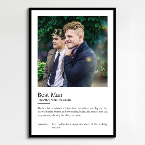 Create Your Own Best Man Definition Poster - Personalized Photo Gift