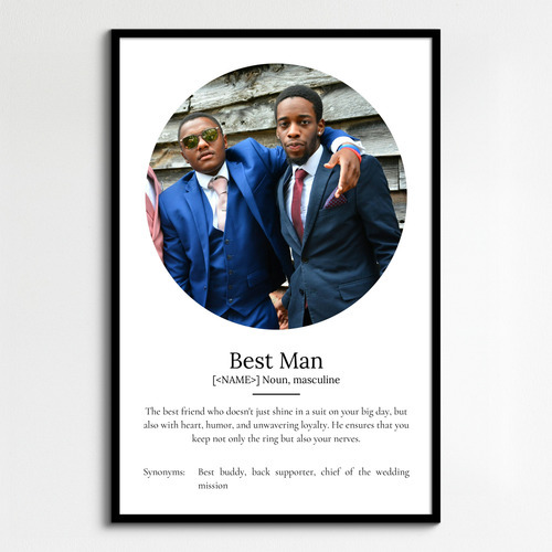 Create Your Own Best Man Definition Poster - Personalized Photo Gift