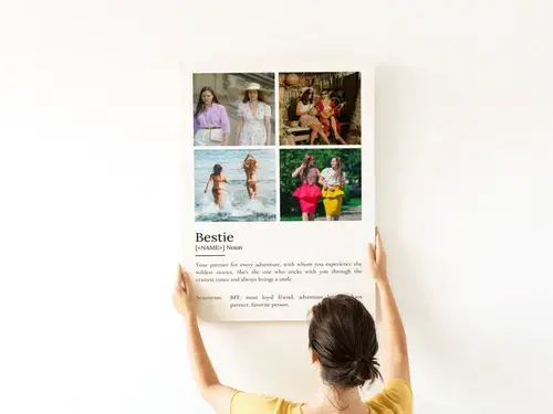 Customizable 'Bestie' Definition Poster with Photos