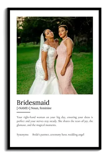 Create a Personalized Bridesmaid Definition Poster: Customize Photos & Text