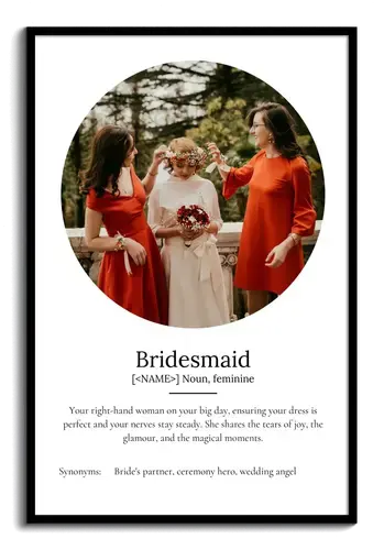 Create a Personalized Bridesmaid Definition Poster: Customize Photos & Text