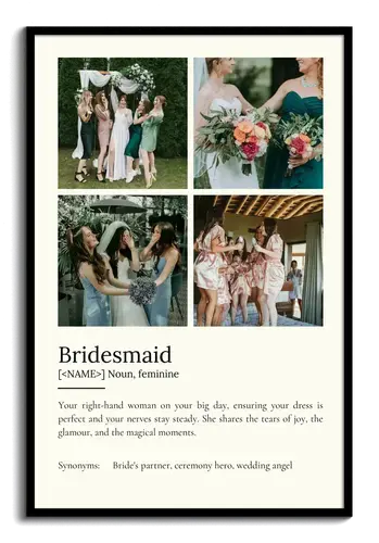 Create a Personalized Bridesmaid Definition Poster: Customize Photos & Text